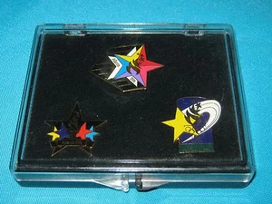 RARE ATLANTA 1996 USA OLYMPICS GAMES STAR 3 PIN SET IN CASE - Picture 1 of 4
