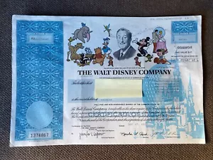 Aktienzertifikat Walt Disney Company 1996 Vintage Original 1 Aktie gelistet selten - Bild 1 von 7