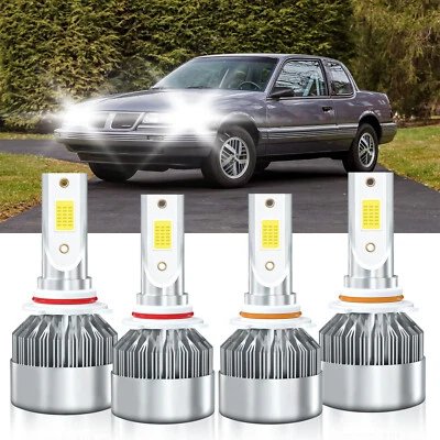 For Pontiac Grand Am 1990-1998 Combo 9005 9006 LED Headlight Bulbs Kit 6000K - Image 1 of 4