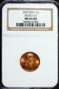 1972 - DDO NGC MS64RD FS-033.53 Lincoln Cent!!  #B20961 - Picture 1 of 2