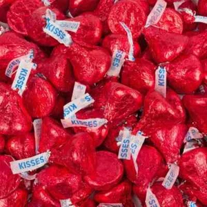 Hershey's Kisses - RED - Milk Chocolate Candy - 4 pounds - Individually Wrapped - Picture 1 of 1