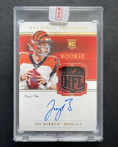 2020 NATIONAL TREASURES JOE BURROW NFL LOGO SHIELD ROOKIE PATCH AUTO 1/1 BENGALS