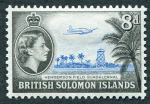 BRITISH SOLOMON ISLANDS 1956-63 8d SG90 mint MH FG Henderson Airfield #A06 - Picture 1 of 1