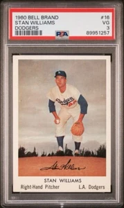1960 Bell Brand Dodgers #16 STAN WILLIAMS - PSA 3 - Picture 1 of 2
