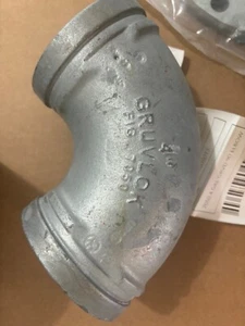 4" Gruvlok Galvanized 90 Long Radius Elbow,Ductile Iron, fig 7050 fast ship - Picture 1 of 4