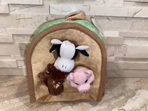 Plush Finger Puppets Farm House Pig Cow and Horse Unipak Designs - Picture 1 of 5