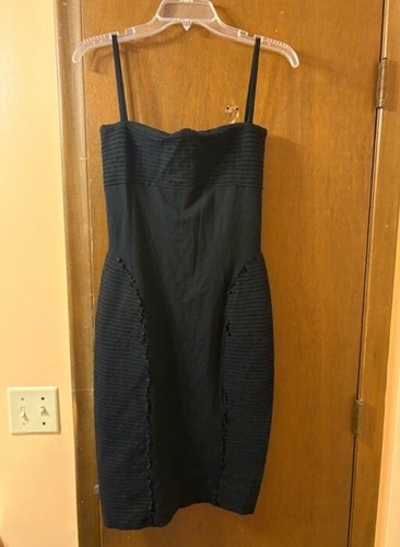 Abito DSQUARED2 nero testurizzato lunghezza ginocchio