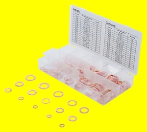 BGS 8052 Set Copper Gasket Rings 150-Piece Rectangular Mold with Box - NEW - Picture 1 of 4