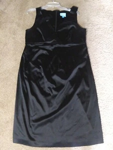 LIZ LANGE MATERNITY Formal Dress THE COLLECTION Size 4 Sleeveless Black Shine - Picture 1 of 11