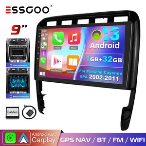 9" Android 13 32G Carplay Car Stereo Radio GPS For Porsche Cayenne 9PA 2002-2010 - Picture 1 of 14