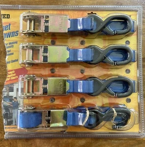 Allied 4 Pc. 15’ Ratchet Tie Downs with Import Web Polyester 3 New 1 Used - Picture 1 of 4
