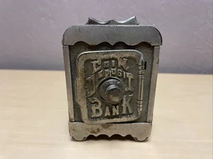 Cast Iron Combination Safe 4 1/2" "Coin Deposit Bank" Grape Clusters Antique - Picture 1 of 12