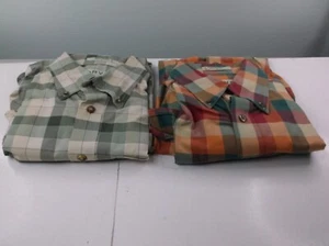 ORVIS Men's Long Sleeve Button Down 100% Cotton Checkered Set of 2 NWOT - Picture 1 of 5