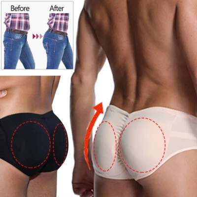 US Men Padded Underwear Briefs Boxers Butt Lifter Hip Enhancer Detachable Pads - Image 1 of 4