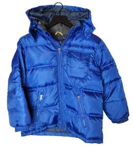 GAP Kids Boys Warmest Jacket Puffer Coat 8 M Bright Blue Fleece Lined Pockets - Picture 1 of 8