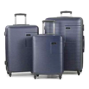 BRAND NEW Rock Pacific 3 Piece Hardside Luggage Set NAVY - Picture 1 of 4