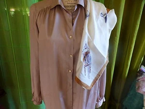 Gr.48 Damen Bluse RODIER beige + Seidentuch gratis  - Bild 1 von 7