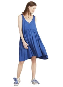 Hatch Maternity Women’s THE FIONA DRESS Blue Cotton/Rayon Size P (PETITE) NEW - Picture 1 of 5