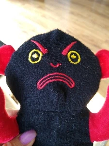 Kellytoy Plush~Black/Red~Mean Face - Picture 1 of 10