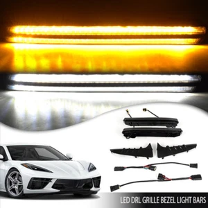 2*LED Grille Bezel Light Bars DRL Fog Light For Corvette C8 Stingray Coupe 20-23 - Picture 1 of 20