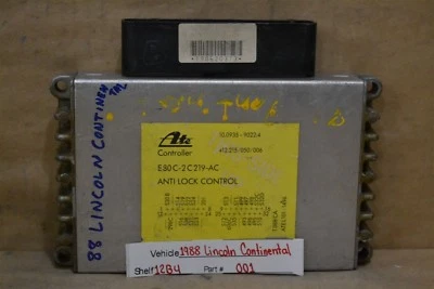 Lincoln Continental 1988-1989 Sistema de frenos ABS E80C2C219ACC Módulo 01 12B4 Foto 1 de 4