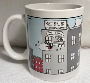The Far Side Mug Gary Larson Emotional Stress Cartoon OZ Vintage - Picture 1 of 4
