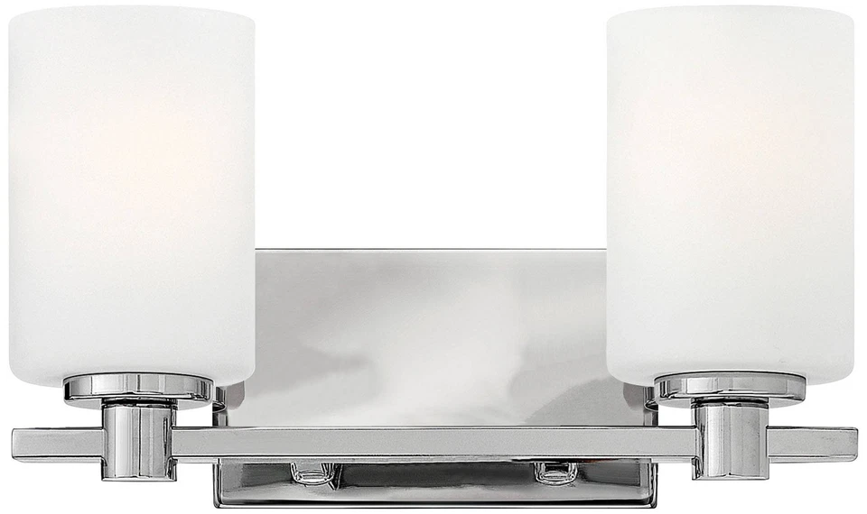 Hinkley Karlie 7 1/2" High Chrome and Opal Glass 2-Light Wall Sconce - Image 1 of 1