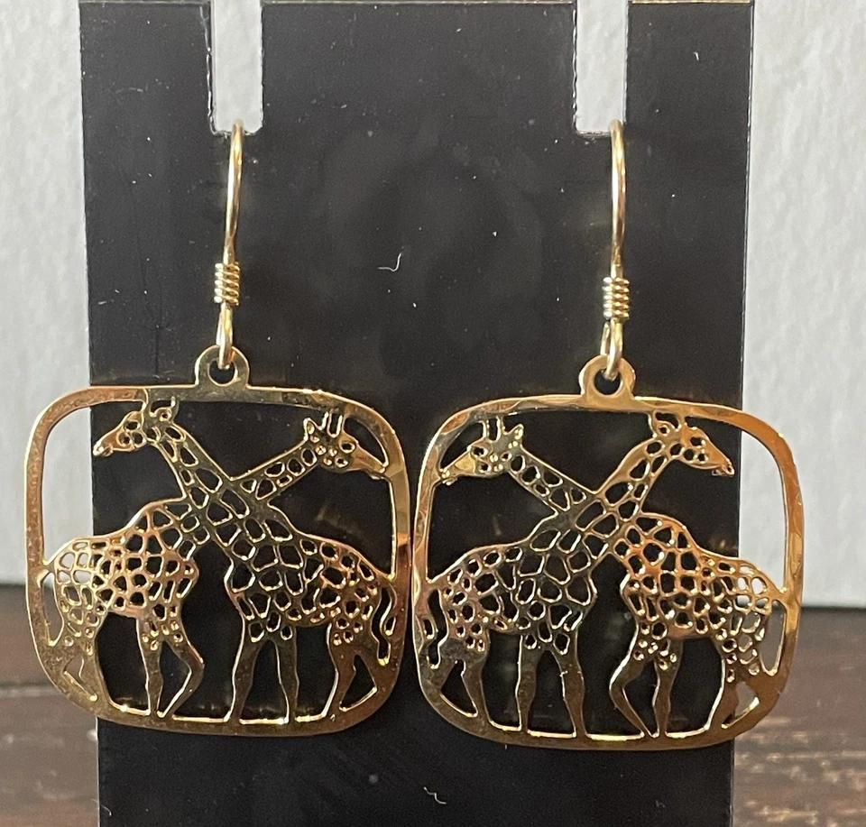 Pendientes perforados de jirafa en tono dorado Wild Bride Foto 1 de 1