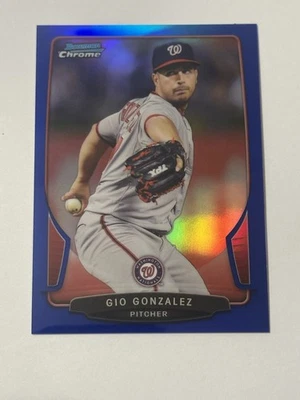 2013 Bowman Chrome #198 Gio Gonzalez Blue Refractor /250 Nationals - Изображение 1 из 2
