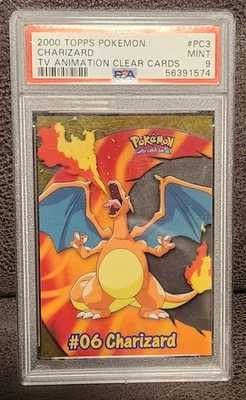 PSA 9 MINT Pokemon Charizard Topps Clear Card PC3 2000 TV Animation - Image 1 of 2