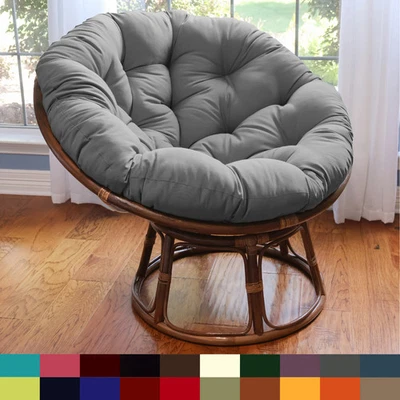 Bali 42-inch Rattan Papasan Chair with Twill Cushion - Image 1 of 4