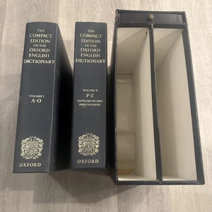 The Compact Edition Of The Oxford English Dictionary Box Set 1971 No Glass - Imagen 1 de 8
