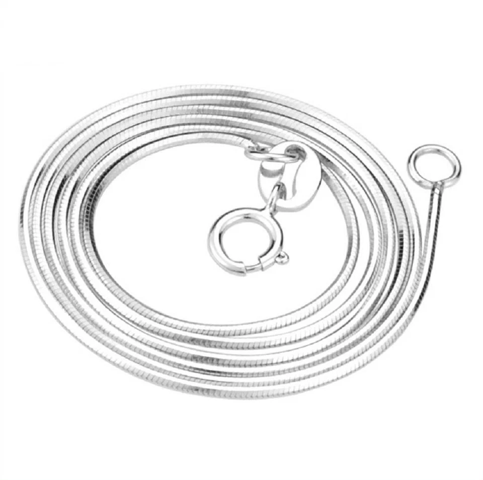 Collar Yuren 3 Piezas Plata de Ley 925 2Mm Serpiente Cadena Joyería Hombres Foto 1 de 4