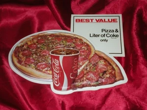 COCA COLA PIZZA DIMENSIONAL PLASTIC ADVERTISMENT SIGN - Picture 1 of 1