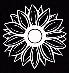 White Sunflower Sticker Vinyl Decal - Car Laptop Macbook Wall Window Stickers - Picture 1 of 1