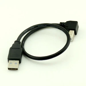 10pcs 1FT Down Angled USB 2.0 B Male to A Male Conversion Cable Printer Adapter - Picture 1 of 6