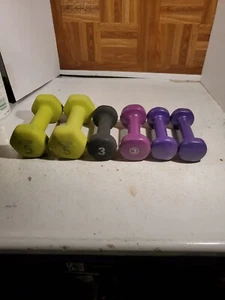 5, 3, & 2lbs Set Rubber Dumbbell Weights Fitness 20lbs lot mix makers - Picture 1 of 7