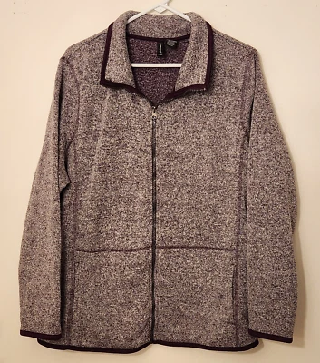 Chaqueta Jason Maxwell Mujer Cremallera Polar Talla 2X Plus Cuello Ciruela Púrpura L/S Foto 1 de 4