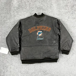 MIAMI DOLPHINS Jacket Youth Small 8-10 Quilted NFL Varsity Bomber Embroidered - Picture 1 of 16