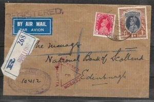 INDIA Sc 153 and 162 on REGISTERED and censored COVER to USA FVF - Picture 1 of 1