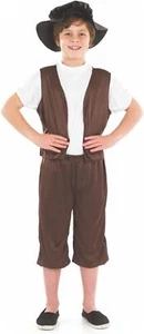 Kids Tudor Boy Costume Historical Poor Child Orphan Fancy Dress Book Week Day - Picture 1 of 5