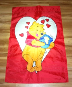 Disney Winnie The Pooh Valentine’s Heart Decorative Yard Flag 28”x43” Festival - Picture 1 of 6