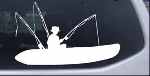 Calcomanía adhesiva para computadora portátil ventana coche o camión pesca kayak hombre - Imagen 1 de 32