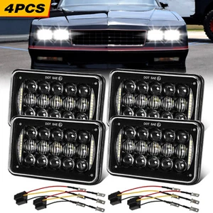 4PCS 4x6" Halo LED Headlights H4 For Chevy Monte Carlo 1980-1988 / C10 1981-1987 - Picture 1 of 13