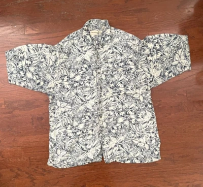 FIELDMASTER 100% Rayon SZ L Short Sleeve Button up Shirt Blue Green Hawaiian Men Foto 1 de 4