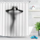 Naked Girl Shadow Waterproof Fabric Shower Curtain Set Bathroom Free Hooks