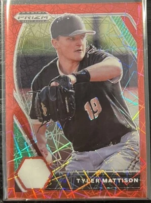 2021 Panini Prizm Draft Picks Red Velocity Prizm Tyler Mattison #PDP104 Tigers - Image 1 of 2