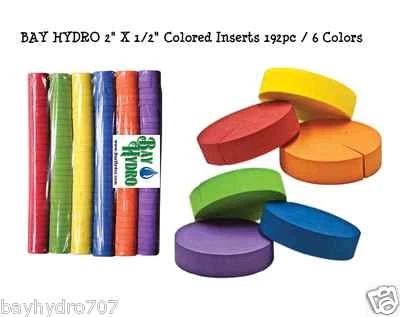 Inserciones de neopreno de colores BAY HYDRO 2" X 1/2" - Collares / 6 colores y 192 piezas en total Foto 1 de 4