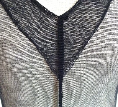 MEN'S ANN DEMEULEMEESTER BLACK SLEEVELESS FISHNET TOP - SMALL - Image 1 of 4