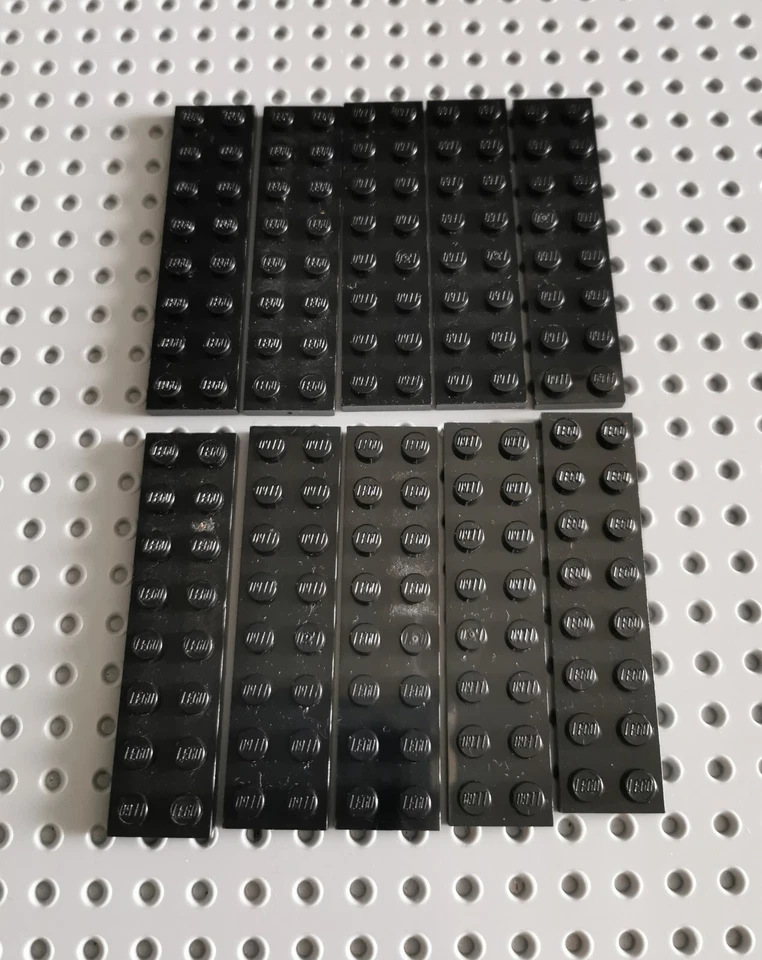 LEGO Platte Bauplatte Basisplatte 2x8 schwarz 10 stk black basic plate 3034 R2 - Bild 1 von 1